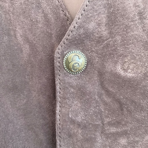 Cripple Creek Men's XL Dark Brown Suede Leather Snap Front Vest NWT - Picture 7 of 16